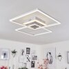 Plafonnier Lithgow LED Argenté, 2 lumières, Télécommandes, Changeur de couleurs