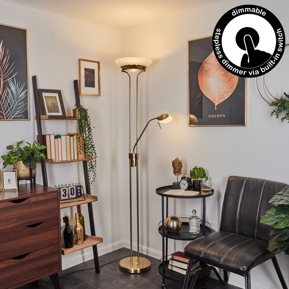 Lampadaire Biot LED Laiton, 2 lumières main product photo
