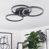 Plafonnier Xena LED Noir, 1 lumière, Télécommandes