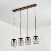 Suspension Loedingen Brun, Noir, 4 lumières