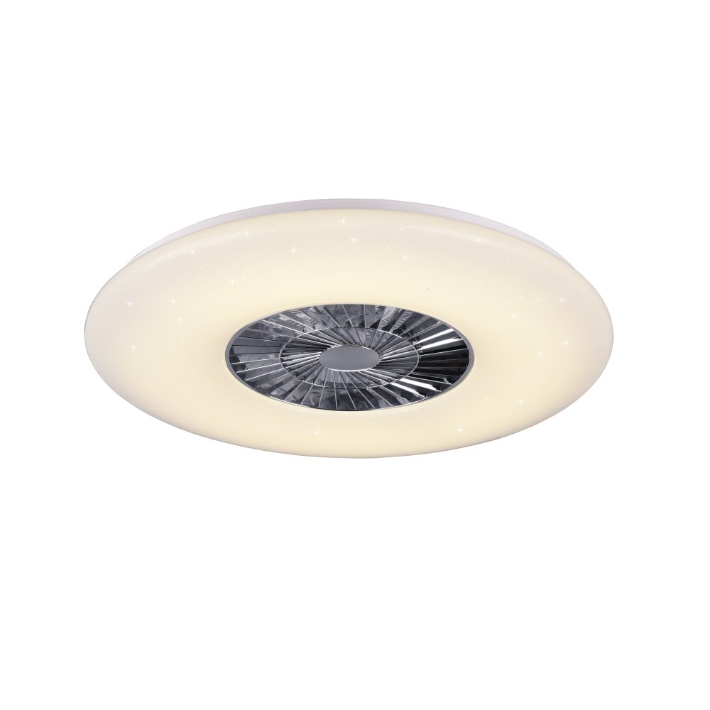 Ventilateur Reality Visby LED Chrome, 1 lumière, Télécommandes main product photo