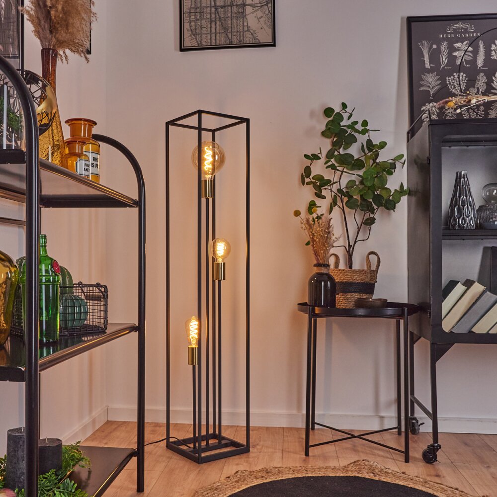Lampadaire Woden Laiton, Noir, 3 lumières main product photo