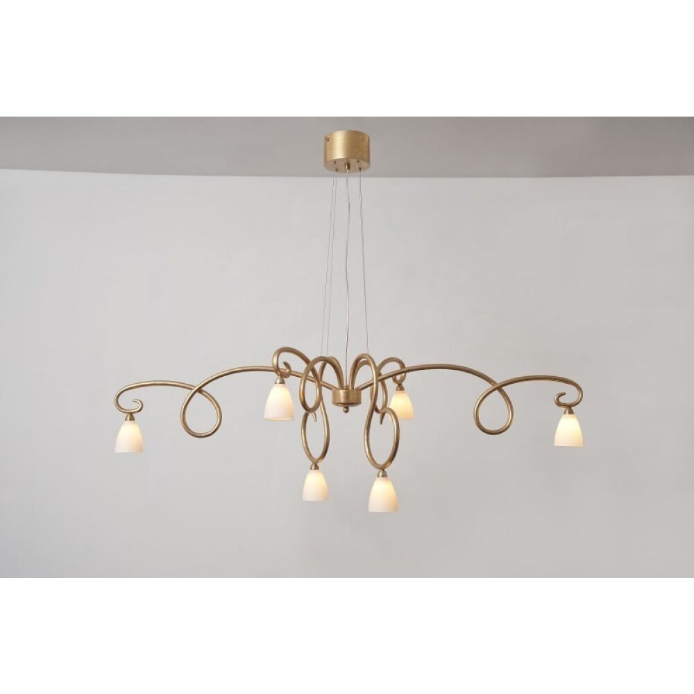 Suspension Holländer ALICE BIANCO Or, 6 lumières main product photo