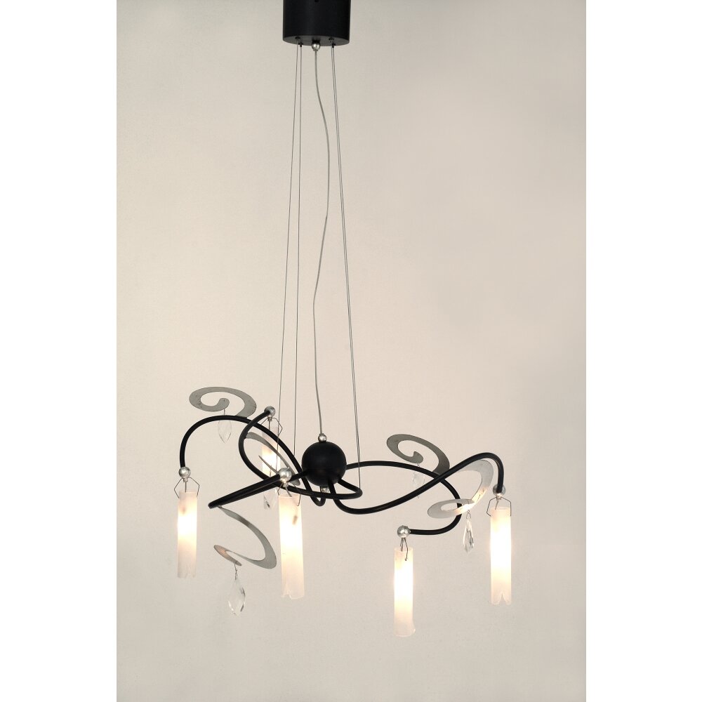 Suspension Holländer CASINO Noir, Argenté, 5 lumières main product photo