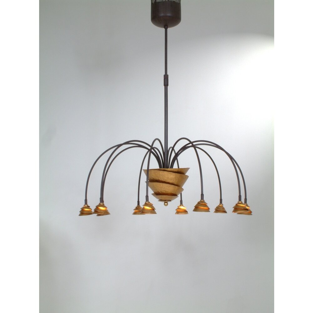 Suspension Holländer SNAIL Brun, Or, Noir, 12 lumières main product photo