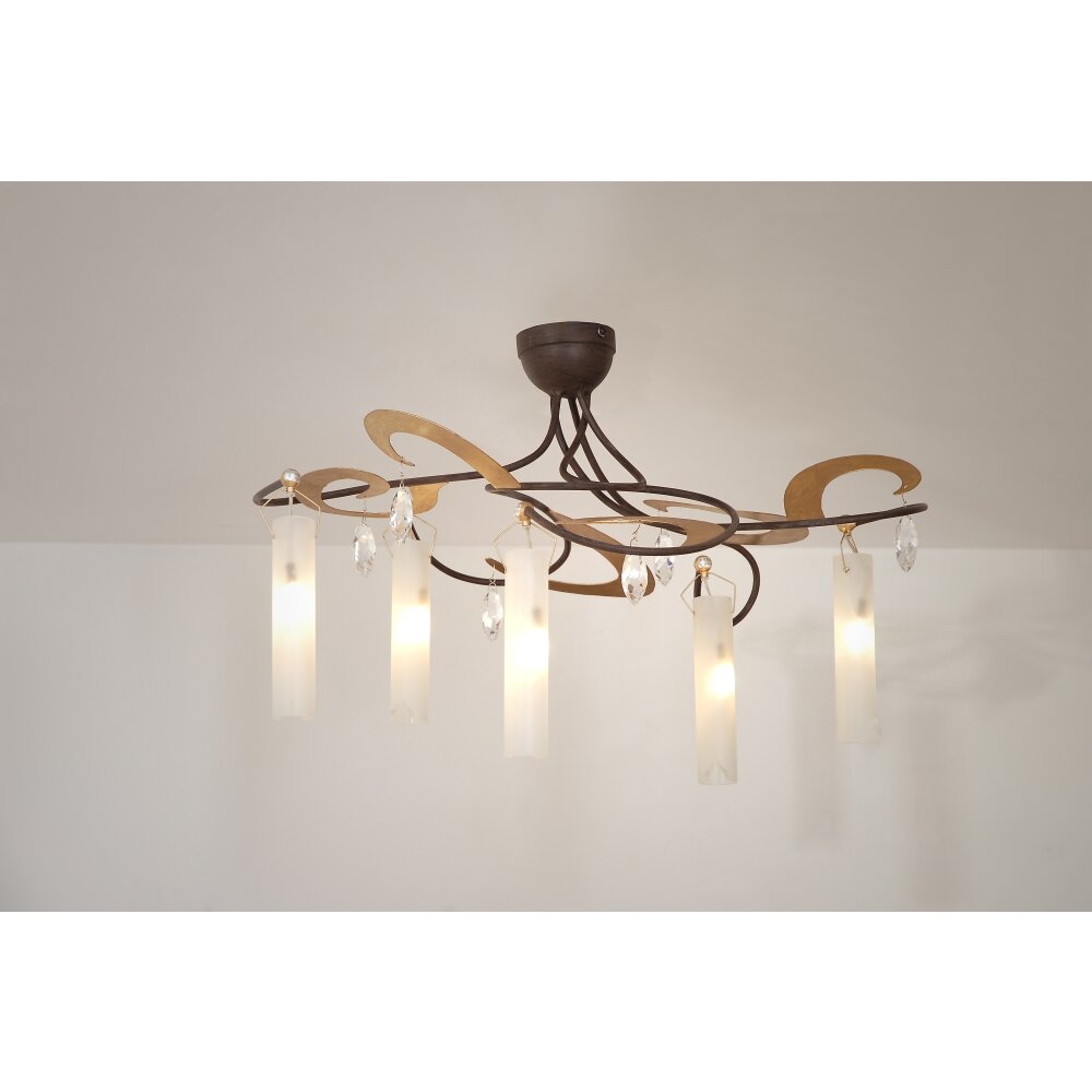 Plafonnier Holländer CASINO Brun, Or, Noir, 5 lumières main product photo