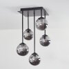 Plafonnier Abramo LED Noir, 5 lumières