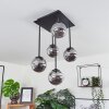 Plafonnier Abramo LED Noir, 5 lumières