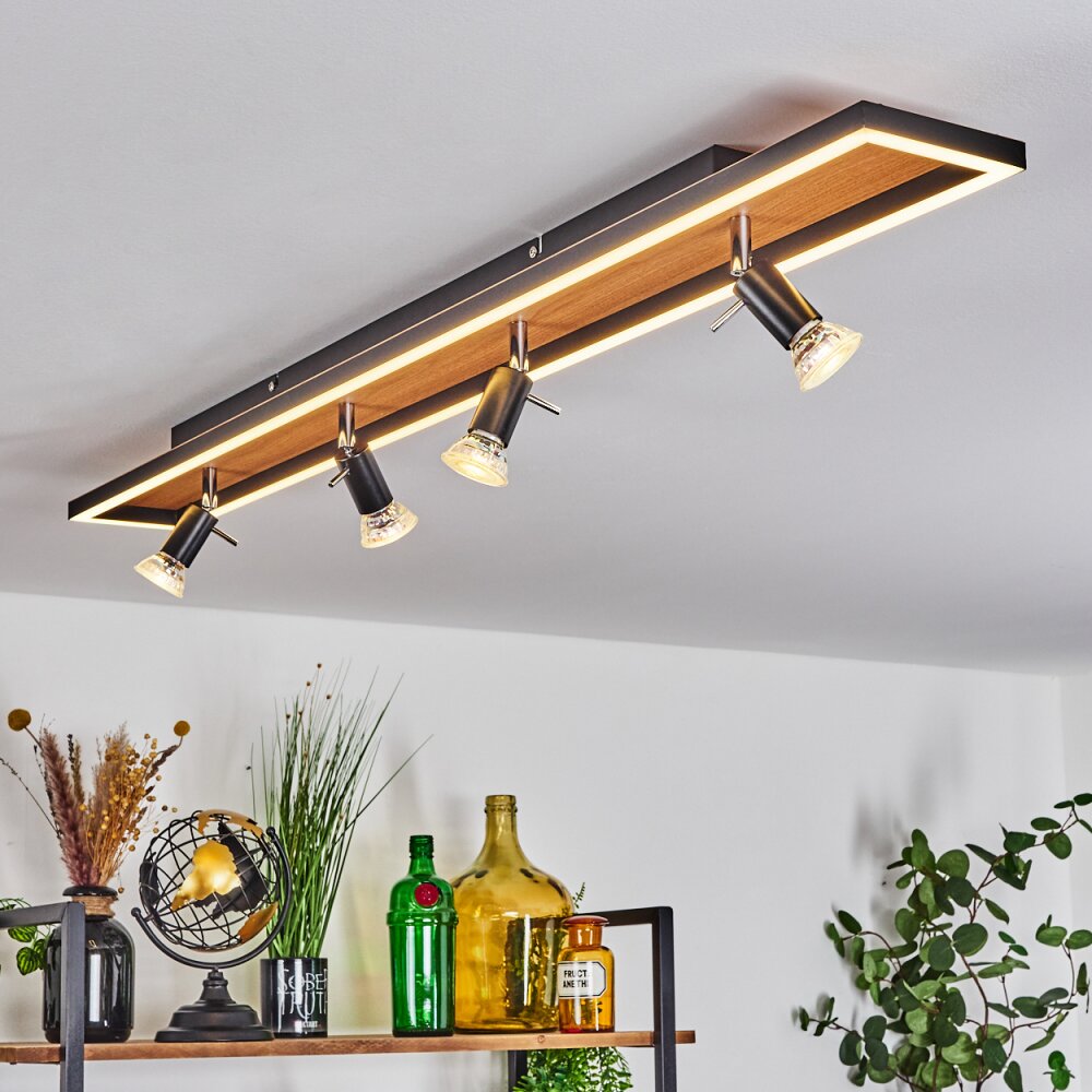 Plafonnier Deadwood LED Noir, Blanc, 5 lumières main product photo