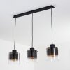 Suspension Wichit Noir, 3 lumières