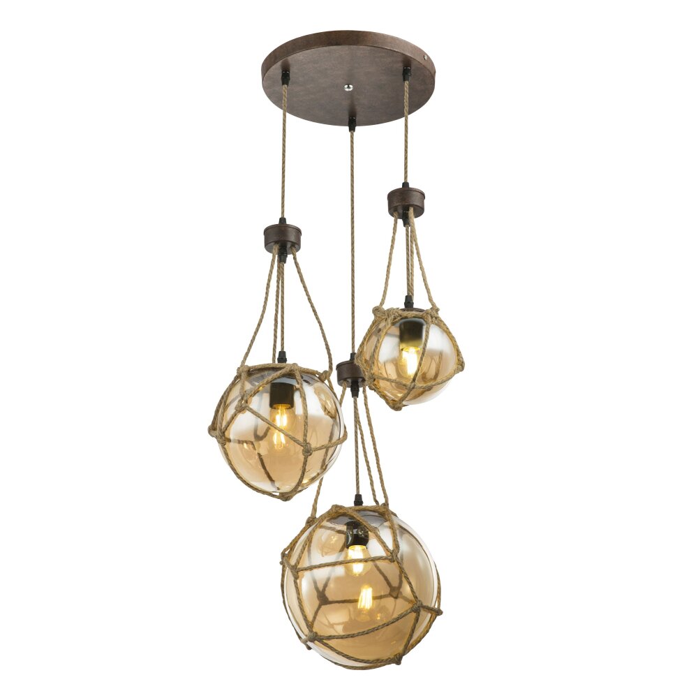 Suspension Globo TIKO Écru, Rouille, 1 lumière main product photo