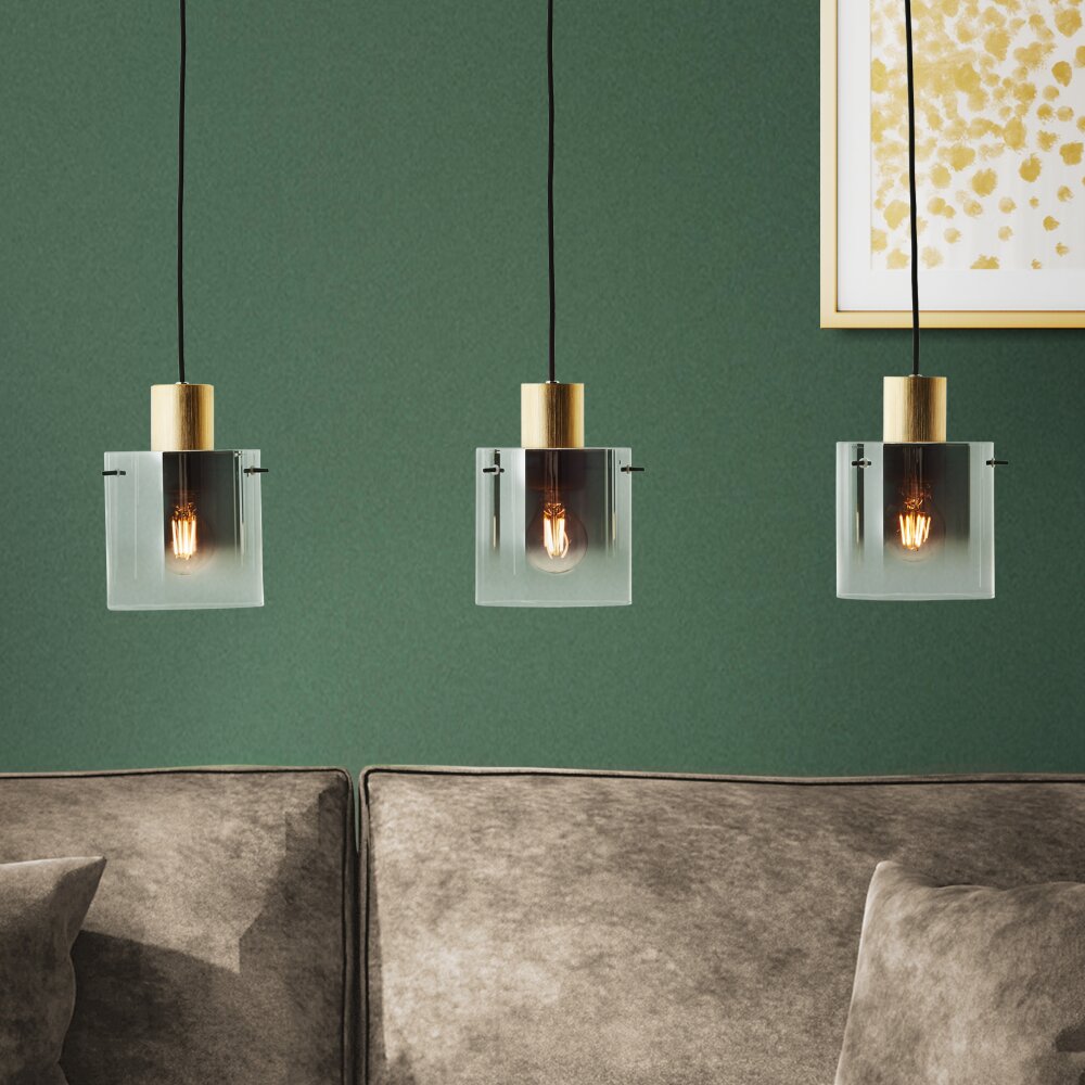 Suspension Brilliant Osaki Or, 3 lumières main product photo