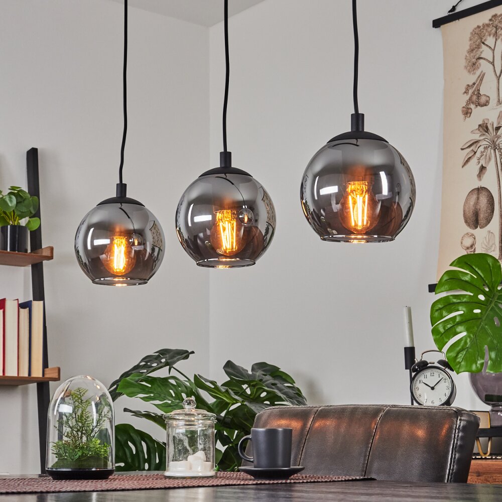 Suspension Sernf Noir, 3 lumières main product photo