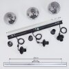 Suspension Sernf Noir, 3 lumières