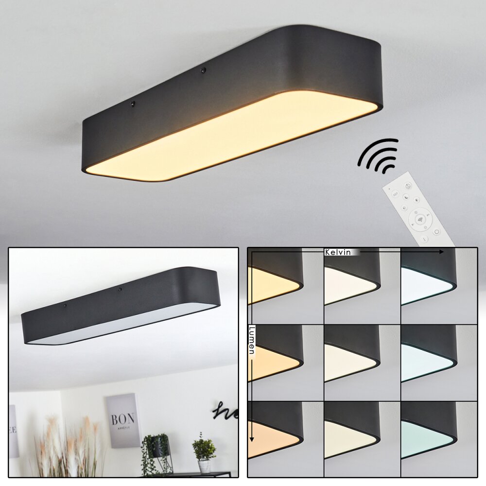 Plafonnier Iriondo LED Noir, 1 lumière, Télécommandes main product photo