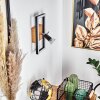 Applique murale Deadwood LED Brun, Chrome, Couleur bois, 2 lumières