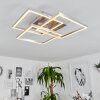 Plafonnier Oberegg LED Chrome, Nickel mat, 1 lumière, Télécommandes
