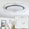 Plafonnier Gorgonta LED Blanc, 2 lumières, Télécommandes, Changeur de couleurs
