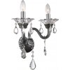 Applique murale Globo DUNJA Chrome, Transparent, 2 lumières