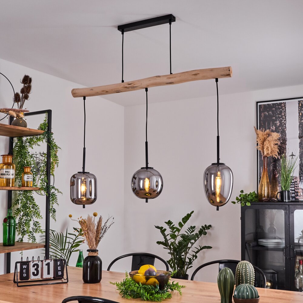 Suspension Verbania Écru, Noir, 3 lumières main product photo