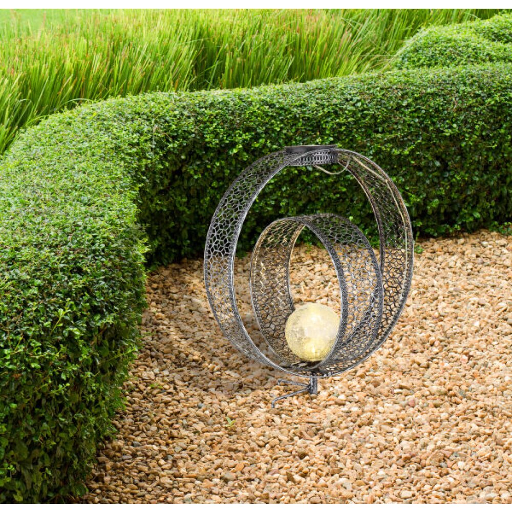 lampe solaire Globo LED Argenté main product photo