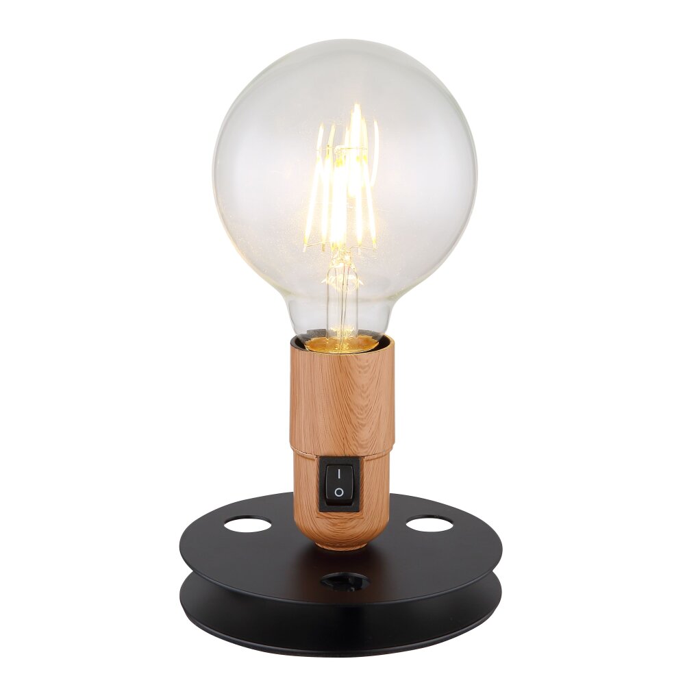 Lampe de table Globo JOHANNA Couleur bois, Noir, 1 lumière main product photo
