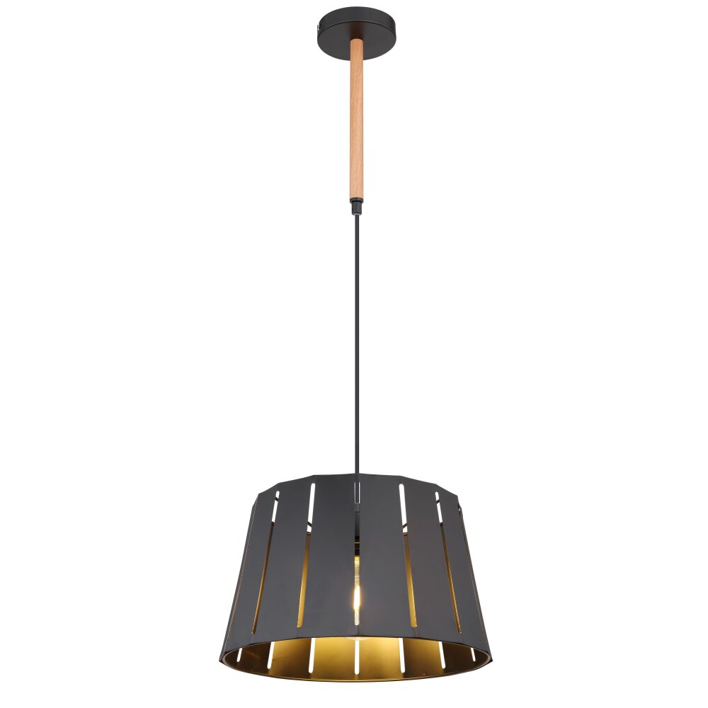 Suspension Globo LUNA Couleur bois, Noir, 1 lumière main product photo