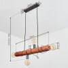 Suspension Burruyaco Gris, Écru, 4 lumières