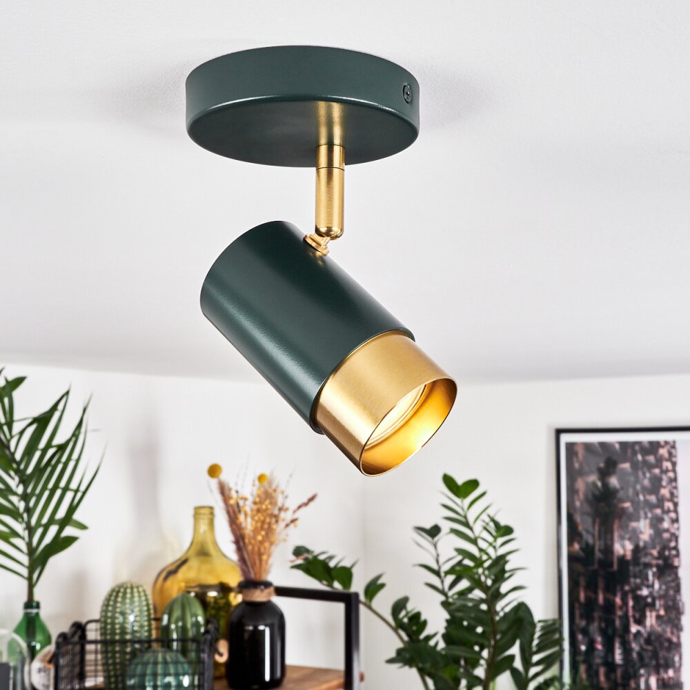 Plafonnier Campanas Vert, Laiton, 1 lumière main product photo