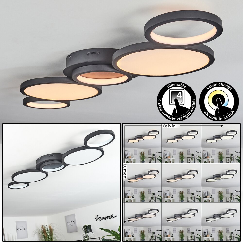 Plafonnier Carabajal LED Noir, 1 lumière main product photo