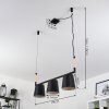 Suspension Cerrizal Écru, Noir, 3 lumières