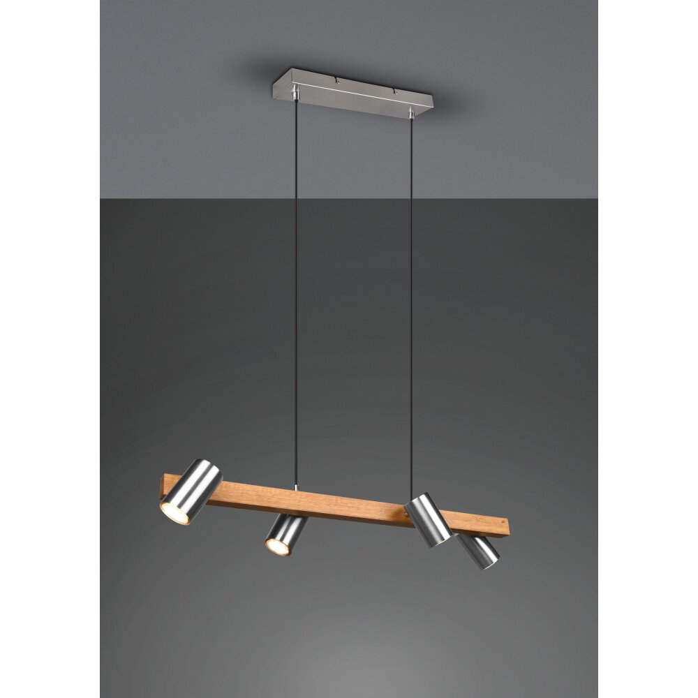 Suspension Trio MARLEY Écru, Nickel mat, 4 lumières main product photo
