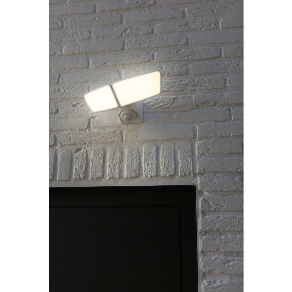 Applique murale d'extérieur Lutec ARTICA LED Blanc, 1 lumière, Détecteur de mouvement main product photo