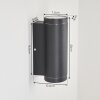 Applique murale d'extérieur Cebuentos Anthracite, 2 lumières