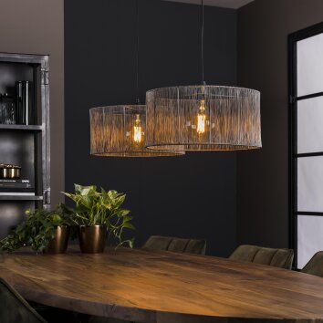 Suspension Perales Argent Oxydé, 2 lumières