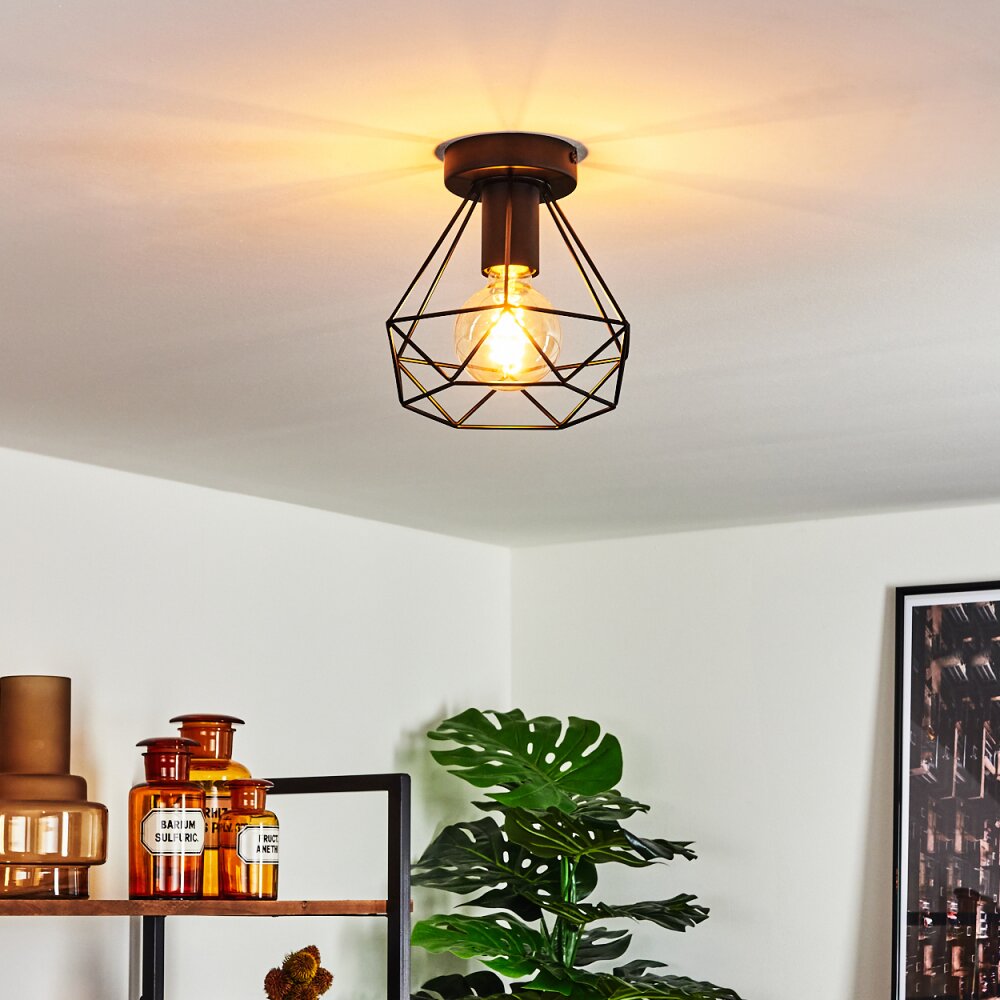 Plafonnier Denno Noir, 1 lumière main product photo