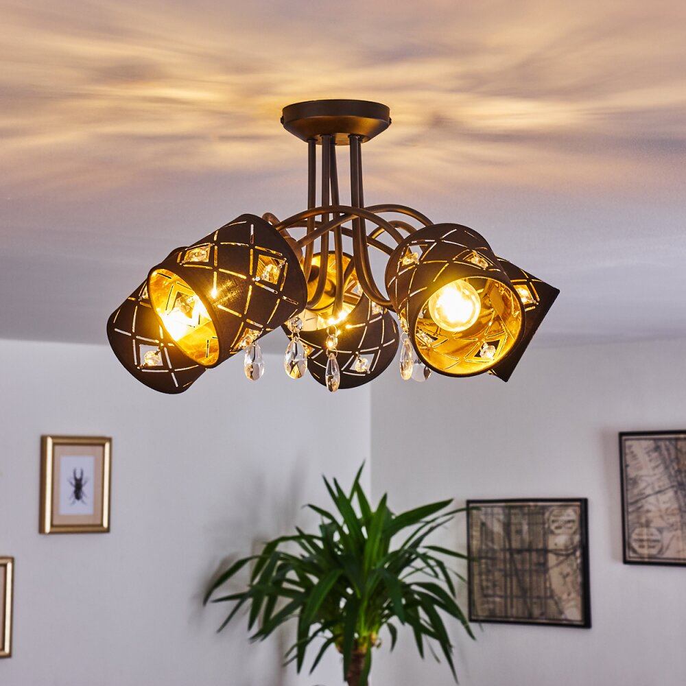Plafonnier Trasancos Noir, 5 lumières main product photo