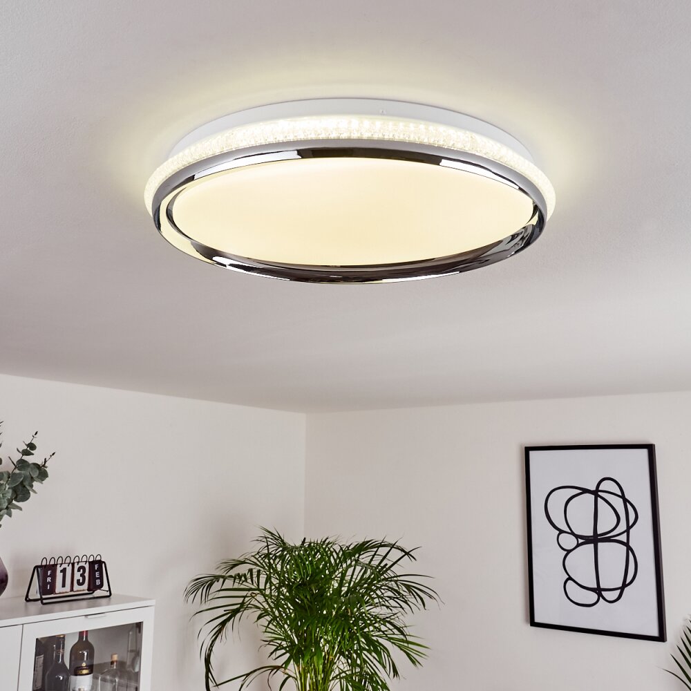 Plafonnier Alberton LED Chrome, Transparent, Blanc, 1 lumière main product photo