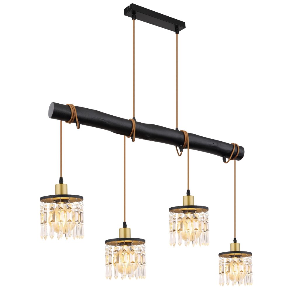 Suspension Globo COMMA Laiton, Fumé, Noir, 4 lumières main product photo