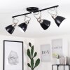 Plafonnier Gralingen Nickel mat, Noir, 4 lumières