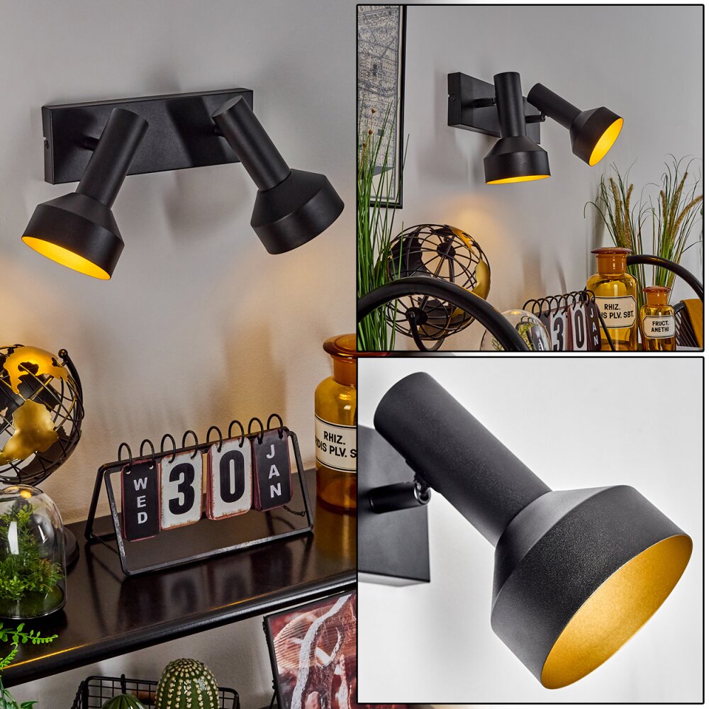 Applique murale Musko Noir, 2 lumières main product photo