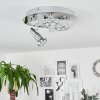 Plafonnier Morges LED Chrome, Blanc, 3 lumières