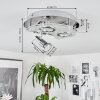 Plafonnier Morges LED Chrome, Blanc, 3 lumières