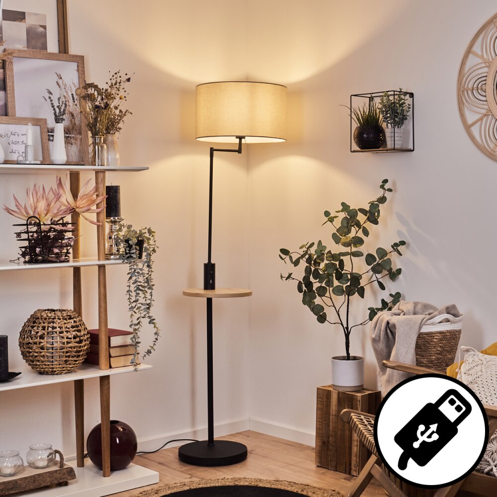 Lampadaire Bigand Écru, Noir, 1 lumière main product photo