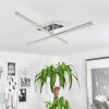 Plafonnier Noppa LED Chrome, Nickel mat, 2 lumières, Télécommandes, Changeur de couleurs