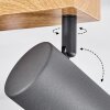 Plafonnier Javel Couleur bois, Noir, 4 lumières