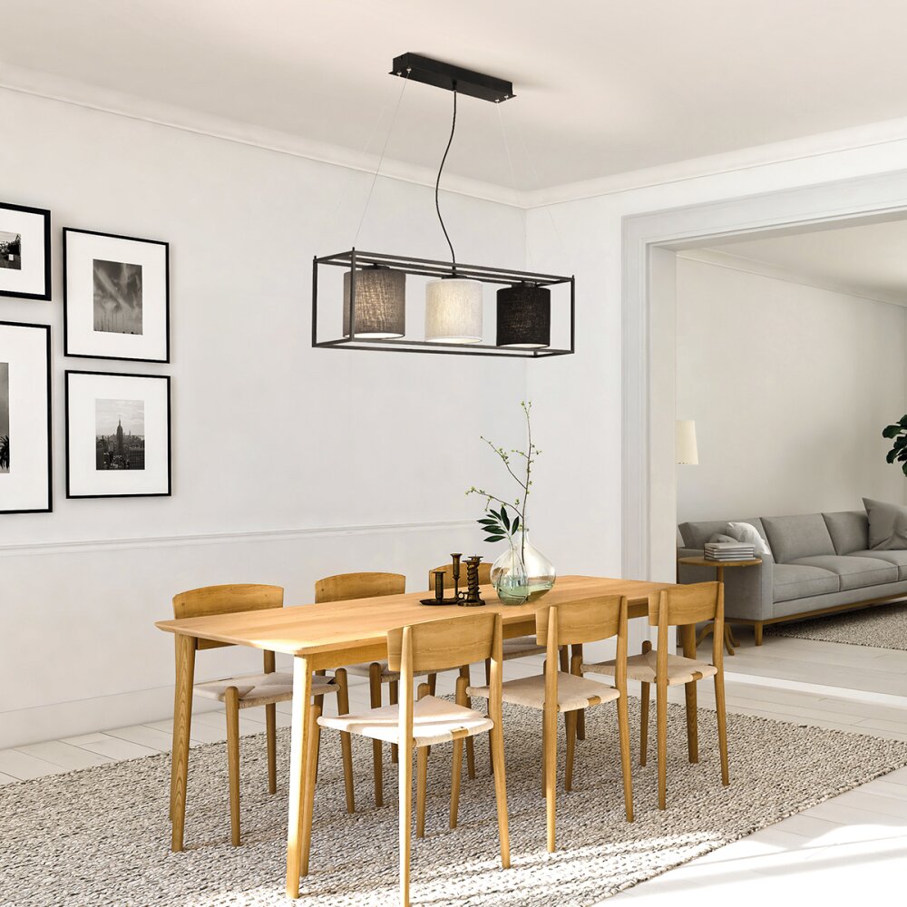 Suspension Honsel GILLI Noir, 3 lumières main product photo