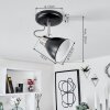 Plafonnier Gralingen Nickel mat, Noir, Blanc, 1 lumière