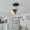 Plafonnier Gralingen Nickel mat, Noir, Blanc, 1 lumière