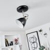 Plafonnier Gralingen Nickel mat, Noir, Blanc, 1 lumière